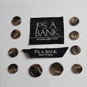 Jos A Bank Brown Buttons Set of 10 Faux Horn Suit Blazer Replacement Repair